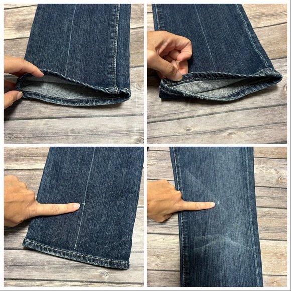 7 For All Mankind Medium Wash Straight Leg Low Rise Jeans 28 7FAM 32.25 Inseam - Picture 9 of 10